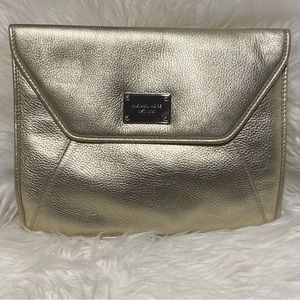 Michael Kors Gold Tablet Protector Pouch Handbag